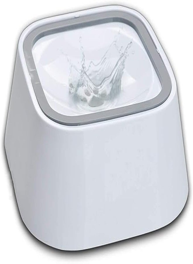 PRISO Water Dispenser Bowl for Dogs & Cats, No-Slip Dog Bowl, BPA Free No-Spill Pet Water Bowl with Filter Slow Water Feeder Dog, Puppies Water Travel Feeder Bowl. [Whitecolor] - Image 2